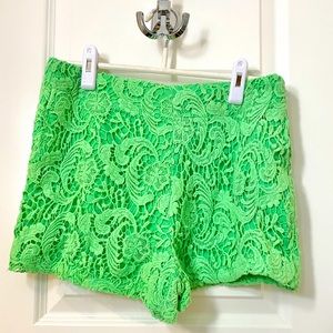 Lilly Pulitzer Green Lace Shorts